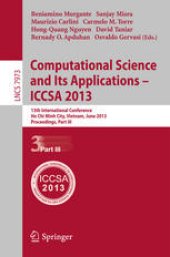 book Computational Science and Its Applications – ICCSA 2013: 13th International Conference, Ho Chi Minh City, Vietnam, June 24-27, 2013, Proceedings, Part III