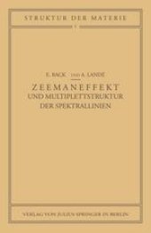 book Zeemaneffekt und Multiplettstruktur der Spektrallinien