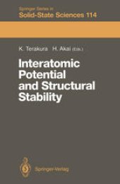 book Interatomic Potential and Structural Stability: Proceedings of the 15th Taniguchi Symposium, Kashikojima, Japan, October 19–23, 1992