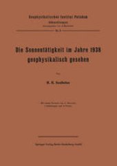 book Die Sonnentätigkeit im Jahre 1938 geophysikalisch gesehen