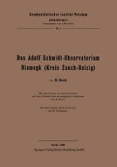 book Das Adolf Schmidt-Observatorium Niemegk (Kreis Zauch-Belzig)