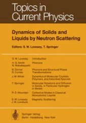 book Dynamics of Solids and Liquids by Neutron Scattering