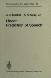 book Linear Prediction of Speech