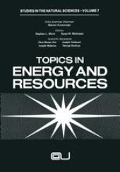 book Topics in Energy and Resources