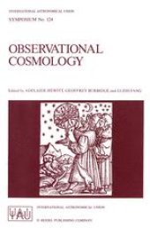 book Observational Cosmology: Proceedings of the 124th Symposium of the International Astronomical Union, Held in Beijing, China, August 25–30, 1986