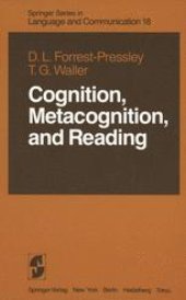 book Cognition, Metacognition, and Reading