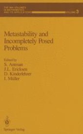 book Metastability and Incompletely Posed Problems