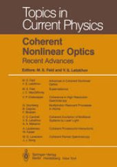 book Coherent Nonlinear Optics: Recent Advances