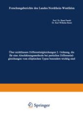 book Über nichtlineare Differentialgleichungen 2. Ordnung, die für eine Abschätzungsmethode bei partiellen Differentialgleichungen vom elliptischen Typus besonders wichtig sind