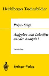 book Aufgaben und Lehrsätze aus der Analysis: Erster Band Reihen • Integralrechnung • Funktionentheorie