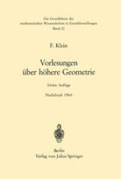 book Vorlesungen Über Höhere Geometrie