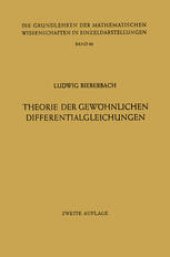 book Theorie der Gewöhnlichen Differentialgleichungen: Auf Funktionentheoretischer Grundlage Dargestellt