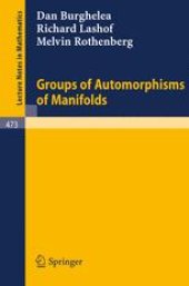 book Groups of Automorphisms of Manifolds