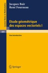 book Etude Géométrique des Espaces Vectoriels: Une Introduction