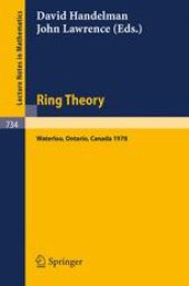 book Ring Theory Waterloo 1978 Proceedings, University of Waterloo, Canada, 12–16 June, 1978