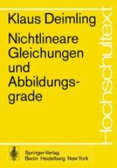 book Nichtlineare Gleichungen und Abbildungsgrade