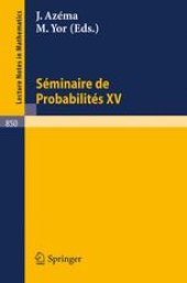 book Séminaire de Probabilités XV 1979/80: Avec table générale des exposés de 1966/67 à 1978/79