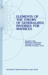 book Elements of the Theory of Generalized Inverses of Matrices