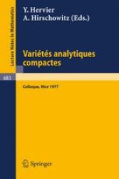 book Variétés Analytiques Compactes: Colloque, Nice, 19–23 Septembre 1977