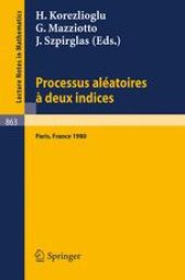 book Processus Aléatoires à Deux Indices: Colloque E.N.S.T. - C.N.E.T., Paris 1980