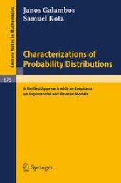 book Characterizations of Probability Distributions: A Unified Approach with an Emphasis on Exponential and Related Models