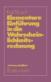 book Elementare Einführung in die Wahrscheinlichkeitsrechnung