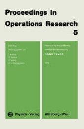 book Proceedings in Operations Research 5