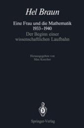 book Eine Frau und die Mathematik 1933–1940: Der Beginn einer wissenschaftlichen Laufbahn