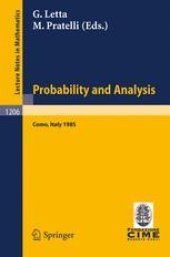 book Probability and Analysis: Lectures given at the 1st 1985 Session of the Centro Internazionale Matematico Estivo (C.I.M.E.) held at Varenna (Como), Italy May 31 – June 8, 1985