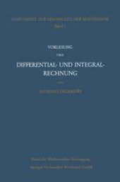 book Vorlesung über Differential- und Integralrechnung 1861/62