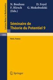 book Séminaire de Théorie du Potentiel Paris, No. 9