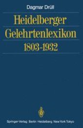 book Heidelberger Gelehrtenlexikon 1803–1932