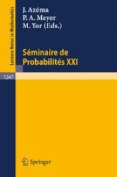 book Séminaire de Probabilités XXI