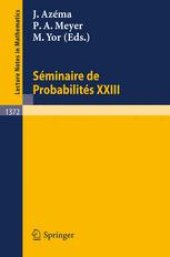 book Séminaire de Probabilités XXIII