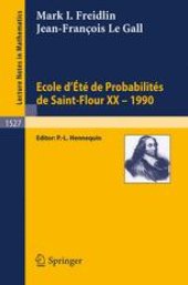 book Ecole d'Eté de Probabilités de Saint-Flour XX - 1990