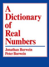 book A Dictionary of Real Numbers