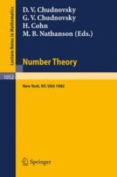 book Number Theory: A Seminar held at the Graduate School and University Center of the City University of New York 1982