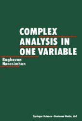 book Complex Analysis in one Variable