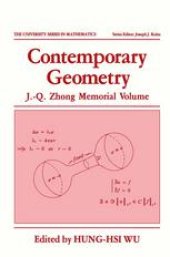 book Contemporary Geometry: J.-Q. Zhong Memorial Volume