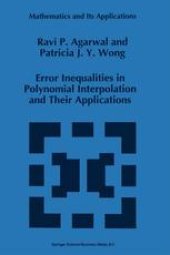 book Error Inequalities in Polynomial Interpolation and Their Applications