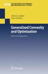 book Generalized Convexity and Optimization: Theory and Applications