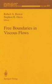 book Free Boundaries in Viscous Flows