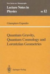 book Quantum Gravity, Quantum Cosmology and Lorentzian Geometries