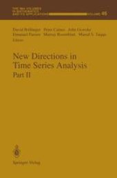 book New Directions in Time Series Analysis: Part II