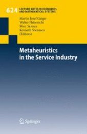 book Metaheuristics in the Service Industry