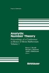 book Analytic Number Theory: Proceedings of a Conference In Honor of Heini Halberstam Volume 1