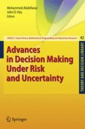 book Advances in Decision Making Under Risk and Uncertainty