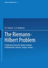 book The Riemann-Hilbert Problem: A Publication from the Steklov Institute of Mathematics Adviser: Armen Sergeev