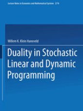 book Duality in Stochastic Linear and Dynamic Programming