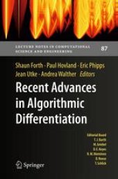 book Recent Advances in Algorithmic Differentiation